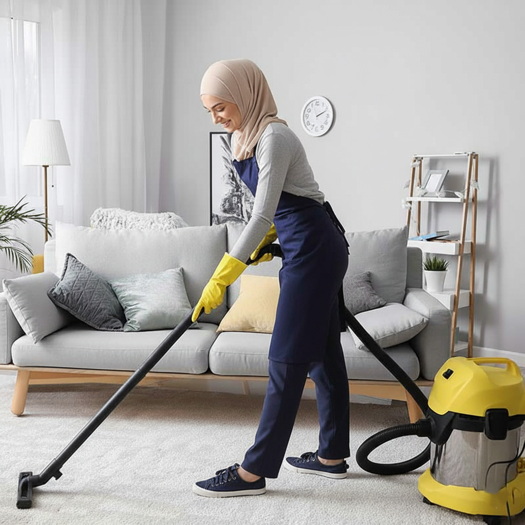 Professional household cleaning background